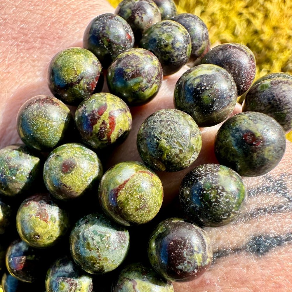 9mm Dragon's Blood Beaded Bracelet